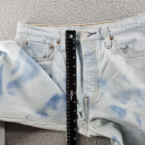 Levis Jeans Women 29x30 Blue 501 Skinny Premium High Rise Bleach Dyed Button Fly - Picture 10 of 16